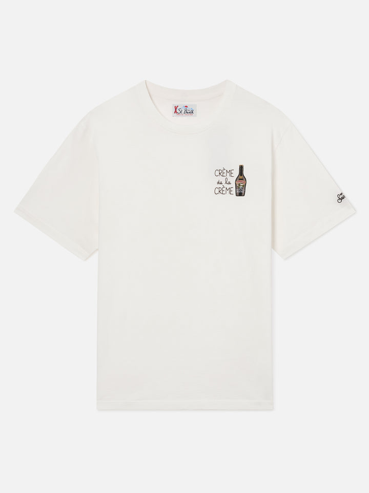 Camiseta de algodón Arnott en blanco roto con bordado Crème De La Crème | Special edition 