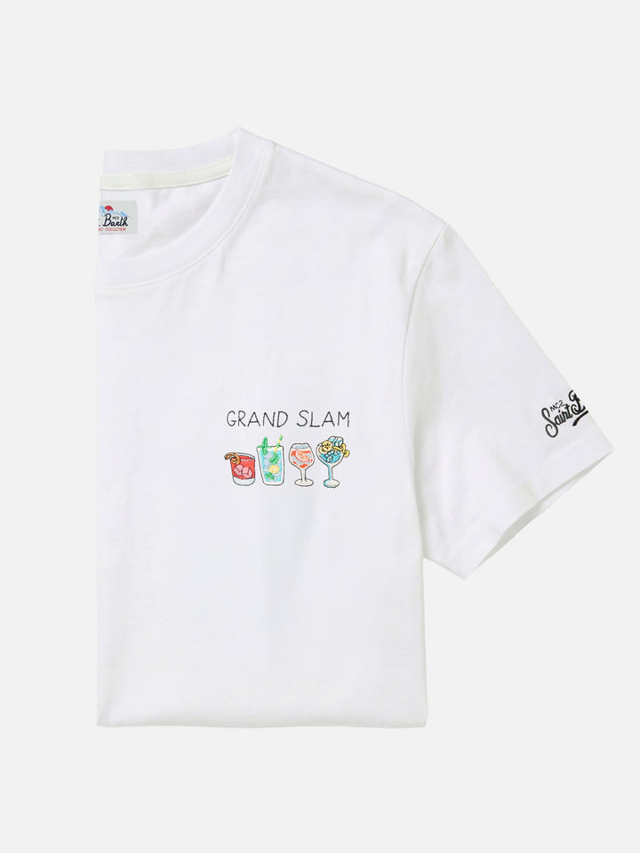 Off white Arnott cotton t-shirt with Grand Slam embroidery