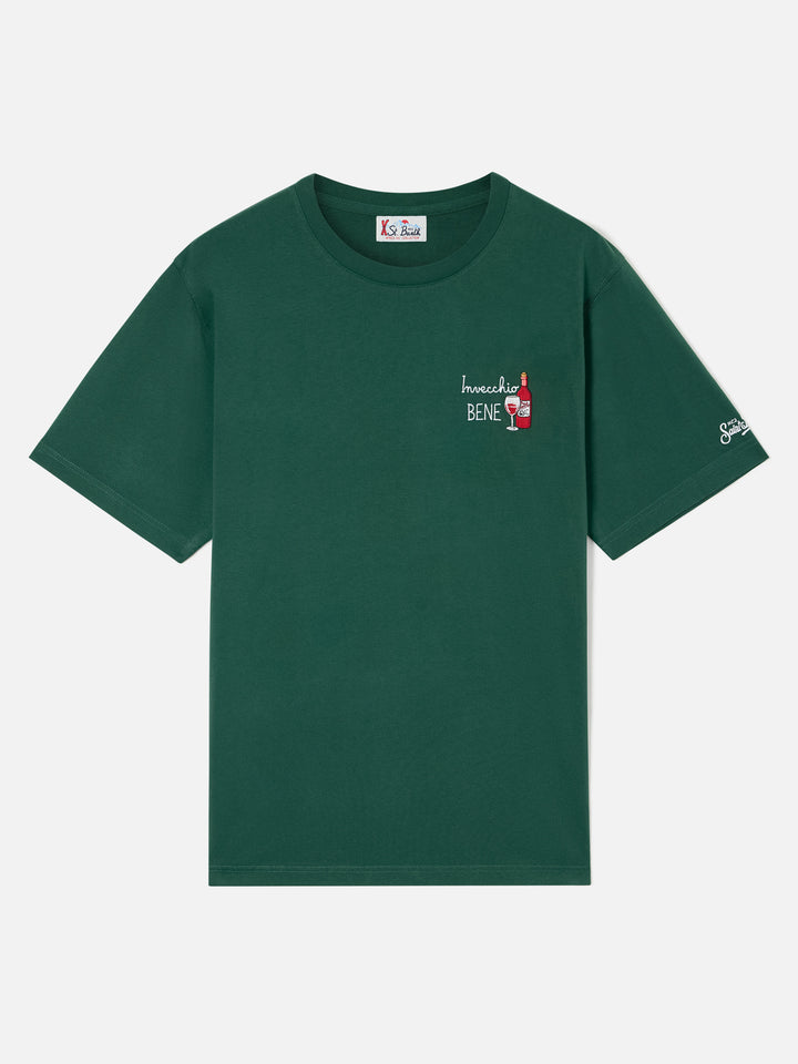 T-shirt en coton vert Arnott avec broderie Invecchio Bene 