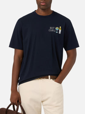 T-shirt Arnott blu navy in cotone con ricamo I Only Need Gin | Special edition