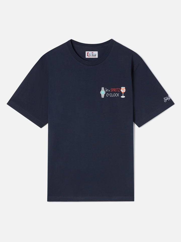 Camiseta de algodón Navy blue Arnott con bordado It's Spritz O'Clock 