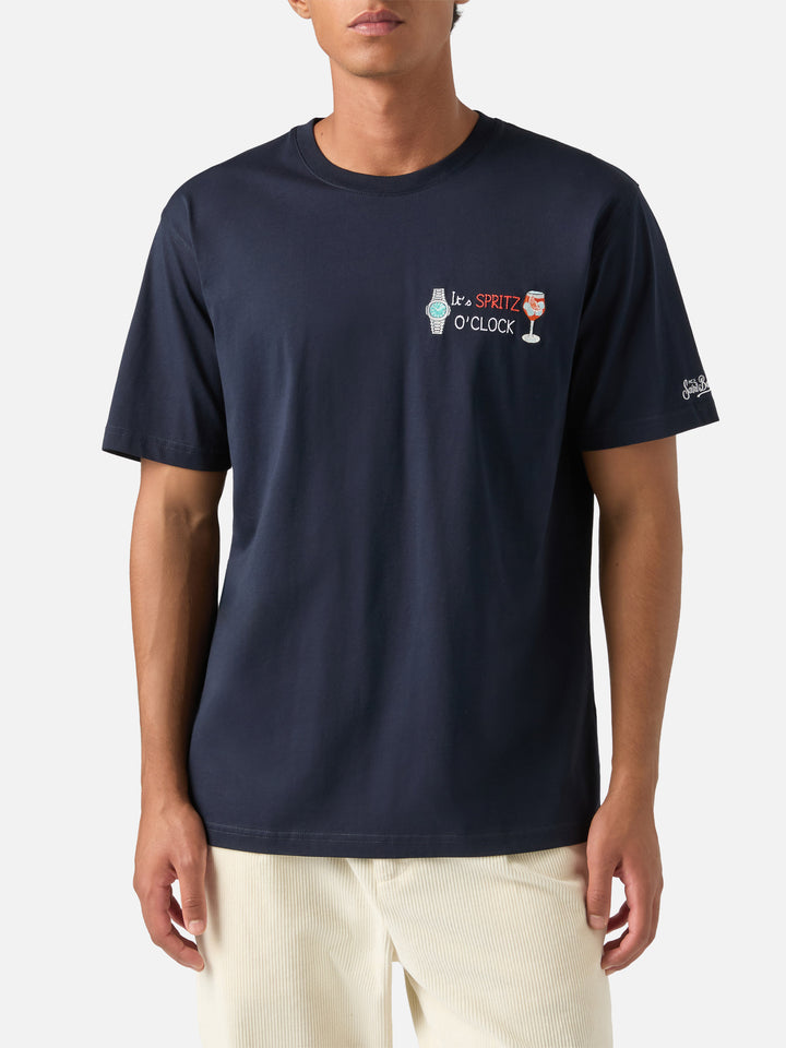 T-shirt en coton Navy blue Arnott avec broderie It's Spritz O'Clock 