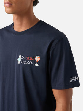 Camiseta de algodón Navy blue Arnott con bordado It's Spritz O'Clock 