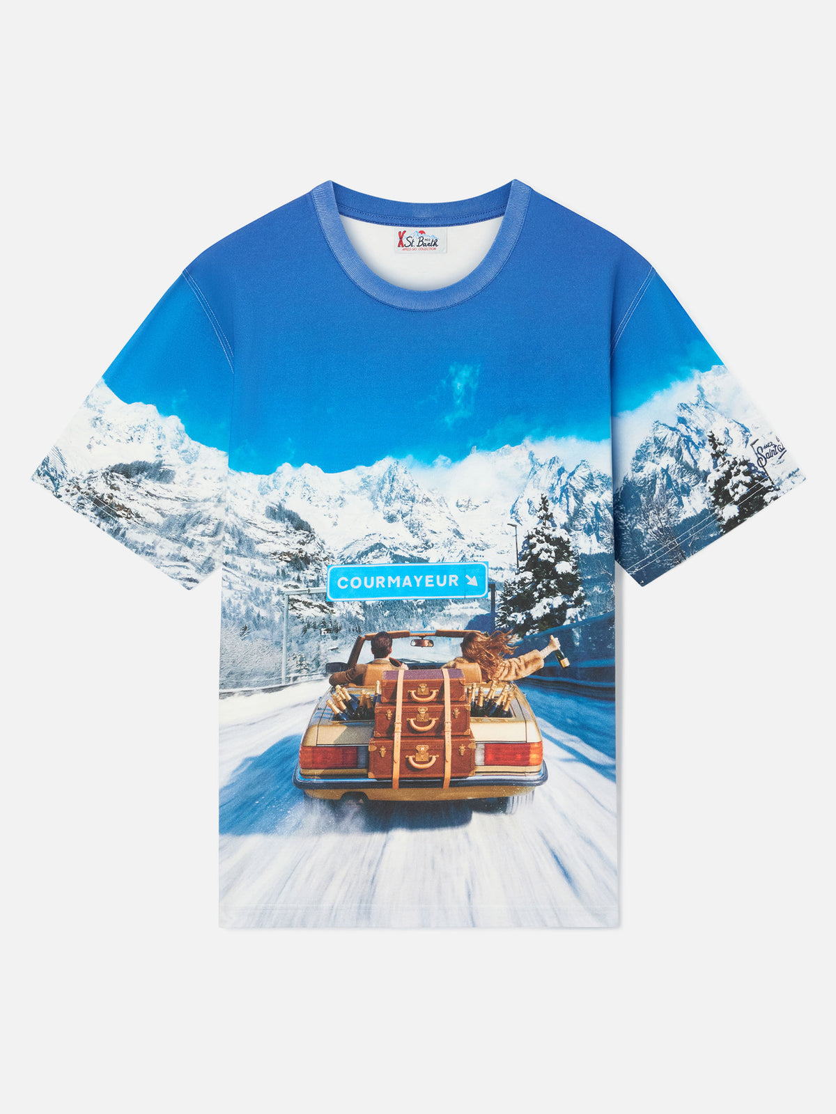 T-shirt en coton chaud blanc Arnott avec imprimé all-over | Special edition 