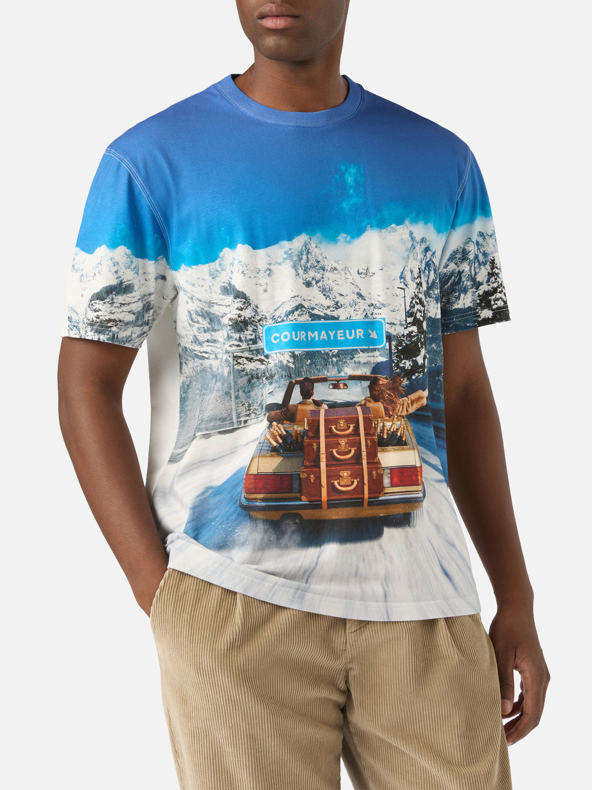 T-shirt bianca in cotone Arnott Warm con stampa all over | Special edition