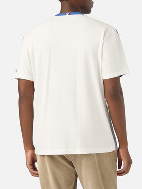 T-shirt bianca in cotone Arnott Warm con stampa all over | Special edition