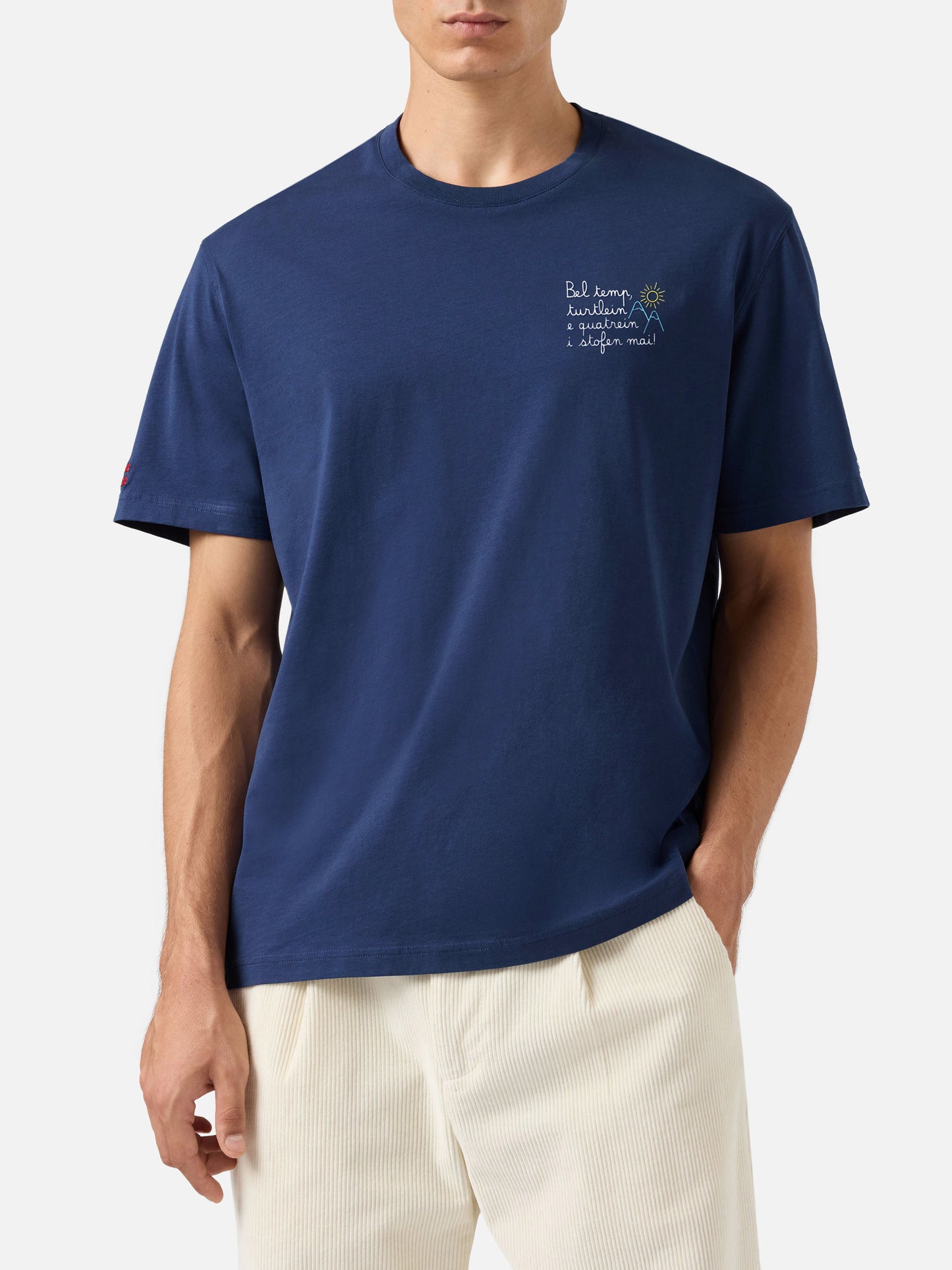 T-shirt Arnott Warm in cotone invernale blu con ricamo Bel temp… | VACANZE DI NATALE SPECIAL EDITION