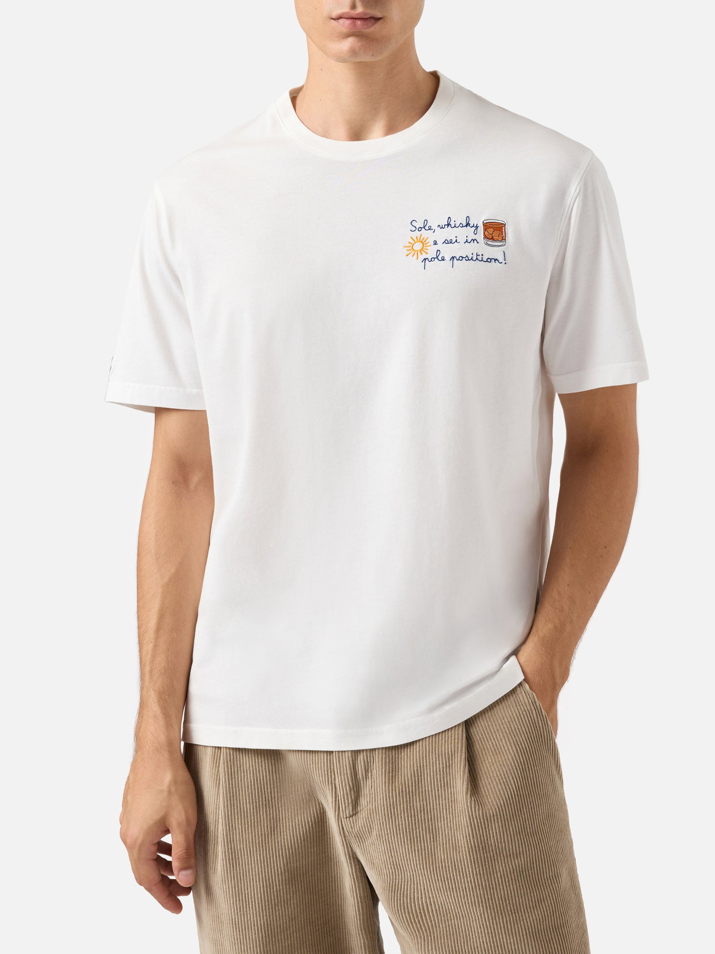 Winter cotton t-shirt Arnott Warm with Sole whisky e sei in pole position! embroidery | VACANZE DI NATALE SPECIAL EDITION