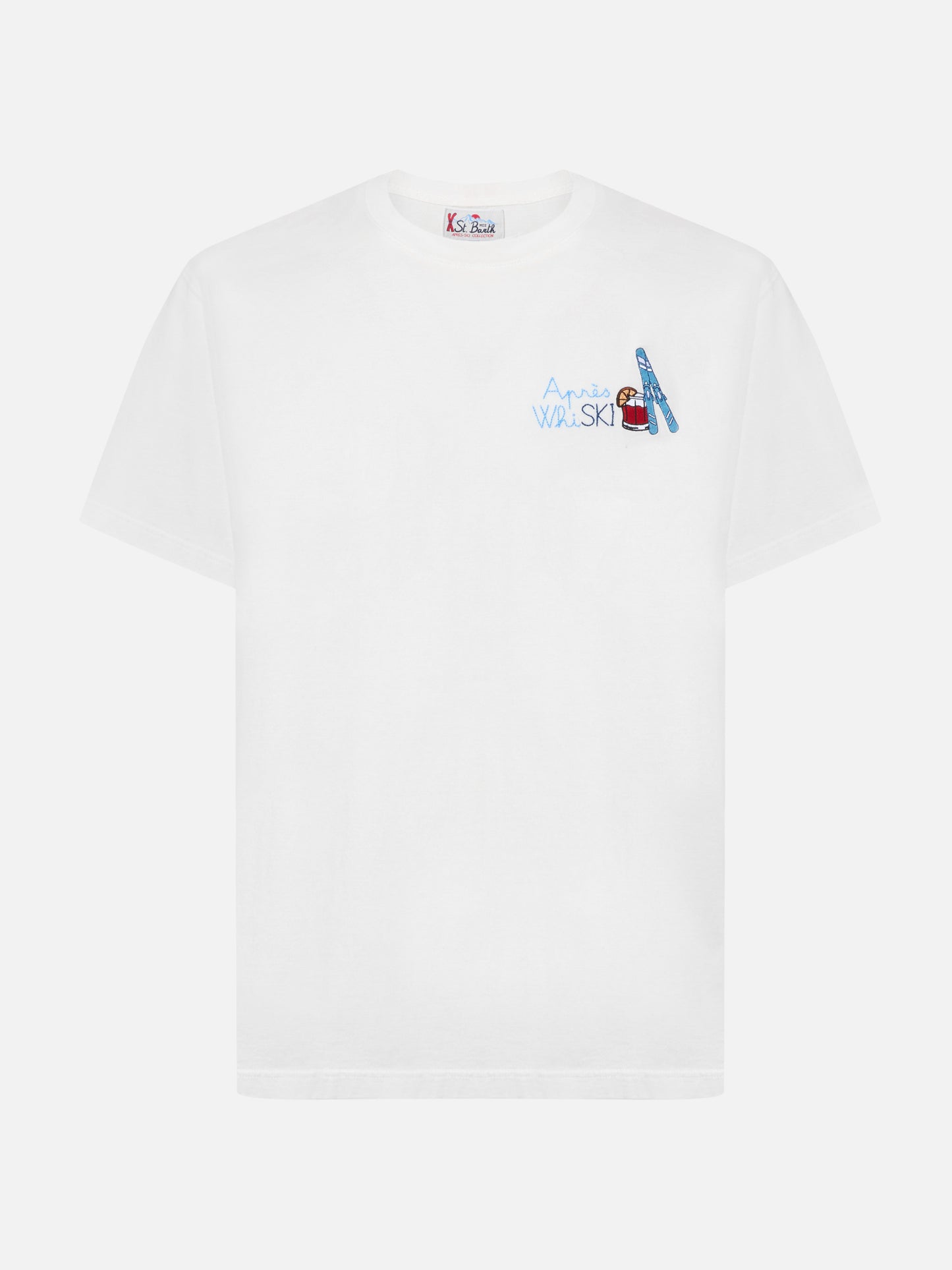 Arnott Camiseta de algodón cálido de invierno en blanco con bordado Après Ski 