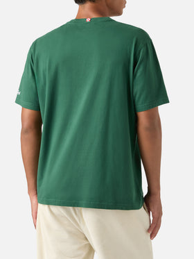 Grünes Arnott Warmes Baumwoll-T-Shirt mit Christmas Spirit-Stickerei 