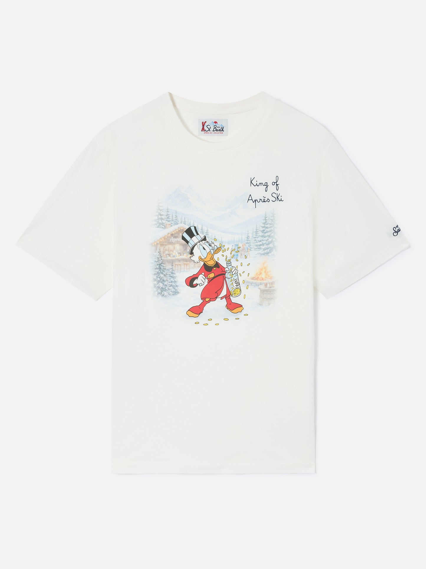 Arnott Camiseta cálida en blanco con estampado Scrooge McDuck King of Après Ski 