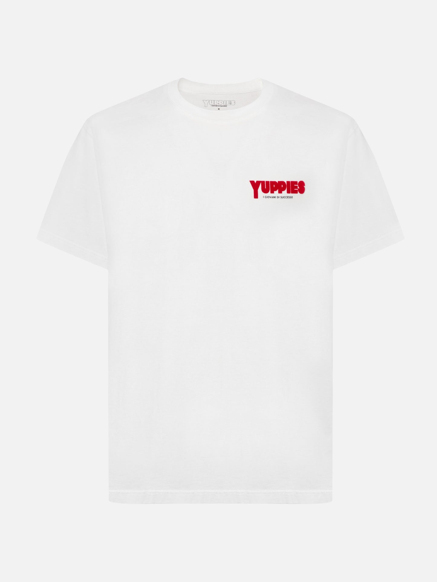 Arnott Warm Winter-Baumwoll-T-Shirt in Weiß mit Yuppies-Print | YUPPIES SONDEREDITION