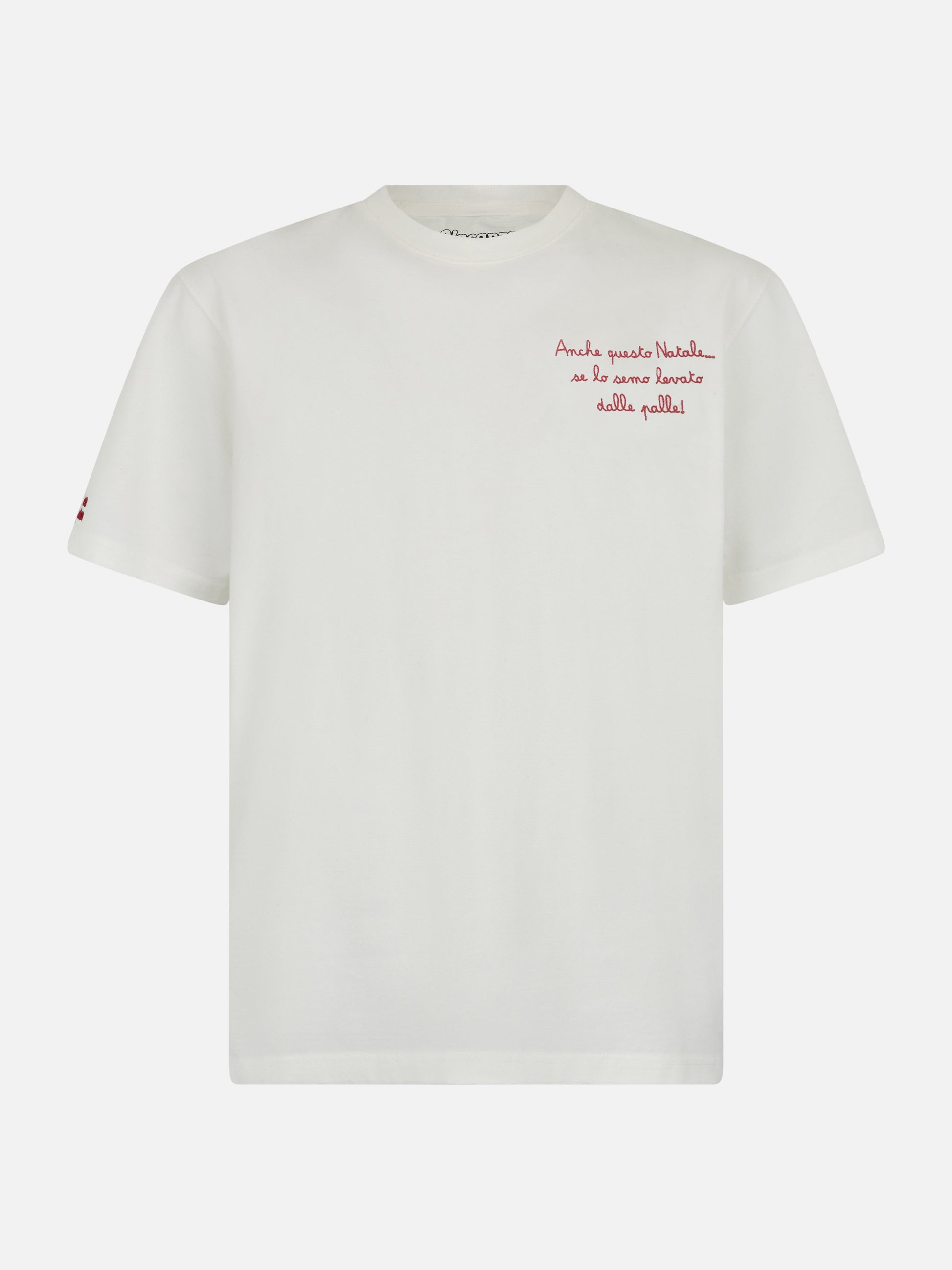 Man heavy cotton t-shirt Arnott with Anche questo Natale... embroidery | VACANZE DI NATALE SPECIAL EDITION - MC2 Saint Barth