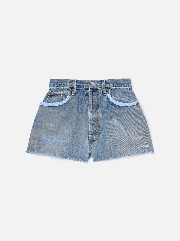 Shorts Arizona de denim con detalles de rayas 
