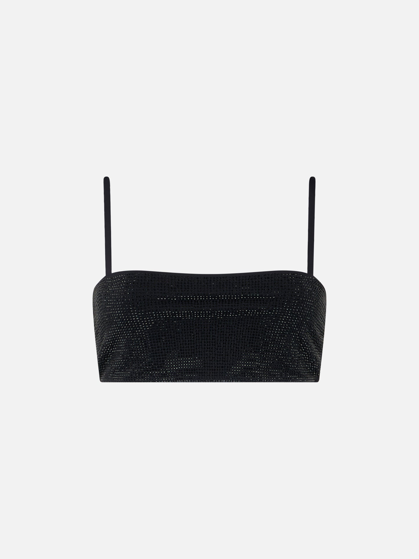 Schwarzes Bandeau-Top Athena mit Strasssteinen