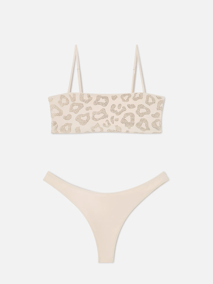 Bikini bandeau animalier Athena Naomi con strass 
