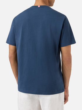 Camiseta Austin azul con bordado de reloj y Do You Want A Cola? 