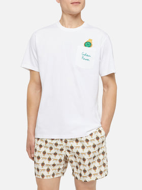Cotton t-shirt Austin with embroidery and watch print - MC2 Saint Barth