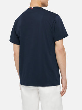 Cotton t-shirt Austin with embroidery and watch print - MC2 Saint Barth