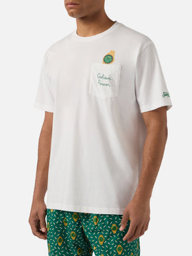 T-shirt Austin blanc avec montre et broderie Golden Power 