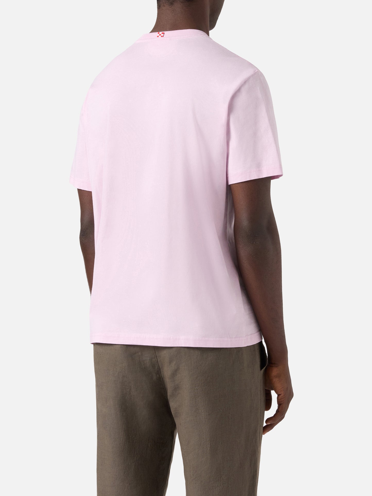 T-shirt Austin rose avec broderie montre et I Am Green 