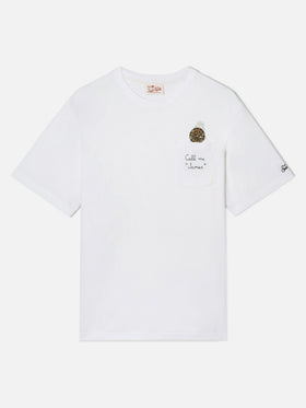 Camiseta Austin blanca con reloj y bordado Call Me James 