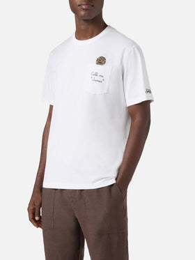 Camiseta Austin blanca con reloj y bordado Call Me James 