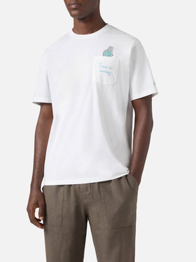 Camiseta Austin blanca con reloj y bordado Time Is Money 
