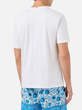 White Austin t-shirt with Portofino Dry Gin embroidery | PORTOFINO GIN SPECIAL EDITION