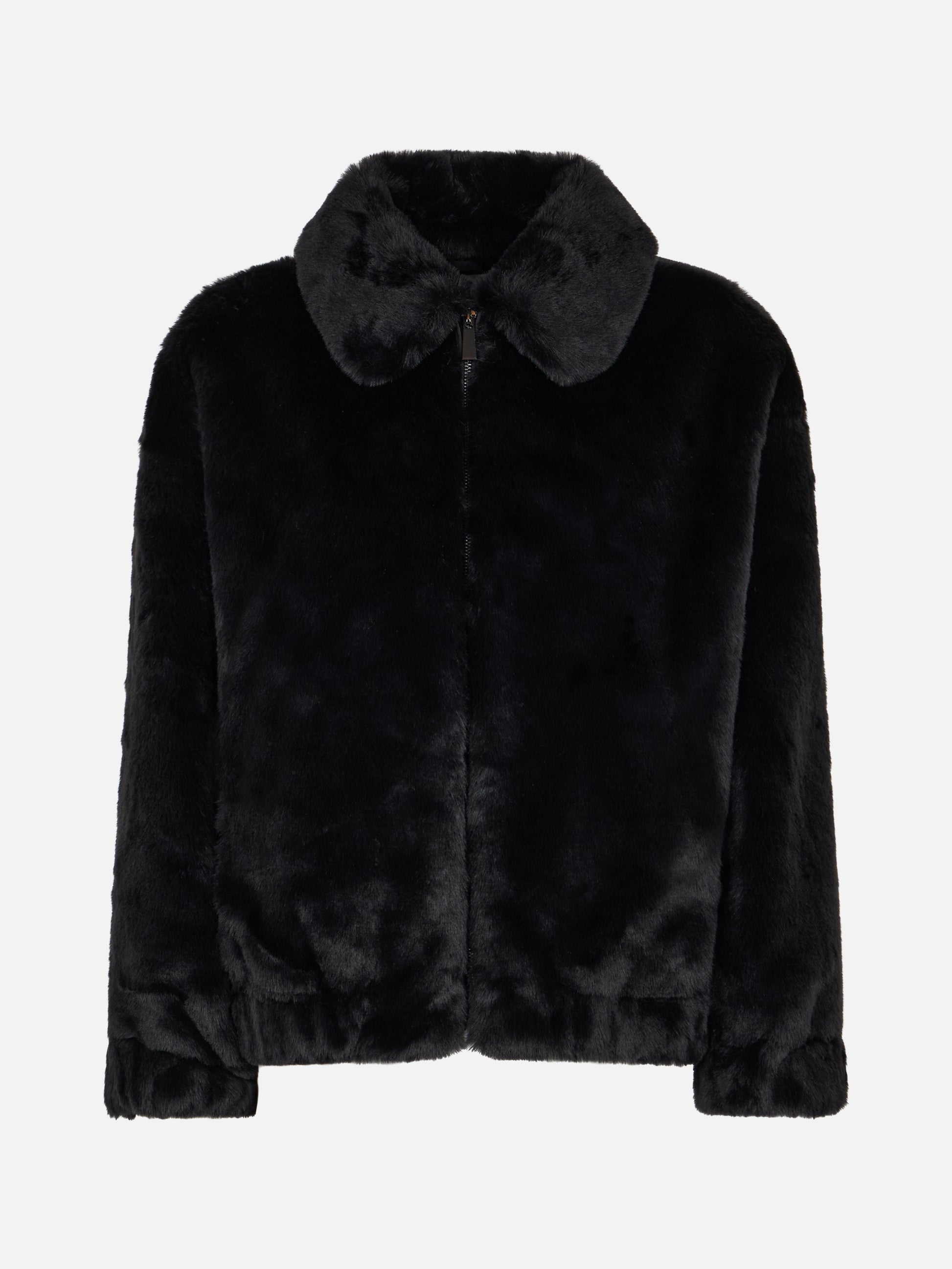 Woman furry bomber Abel with collar and Saint Barth print - MC2 Saint Barth