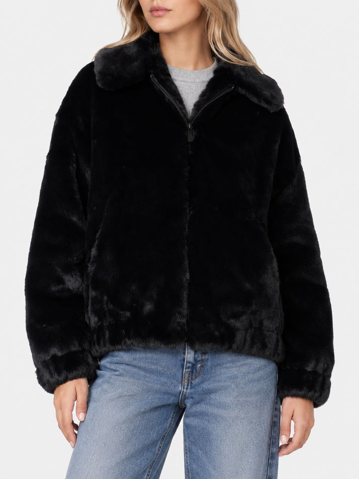 Bomber Aveline effetto pelliccia con stampa Saint Barth