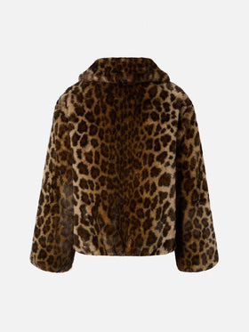 Aveline Kunstpelzjacke mit Leopardenmuster
