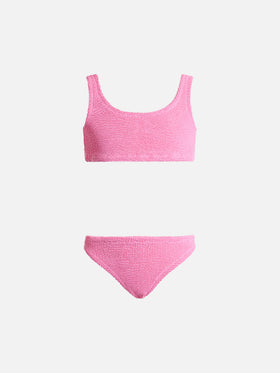 Pink crinkle classic bralette bikini Baker - MC2 Saint Barth