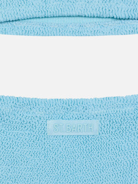 Light blue crinkle classic bralette bikini Baker - MC2 Saint Barth