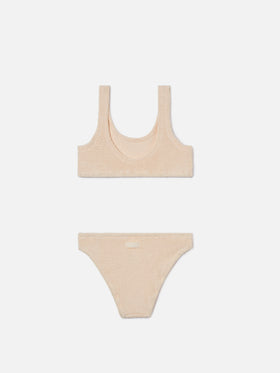 Bikini Baker in tessuto crinkle avorio