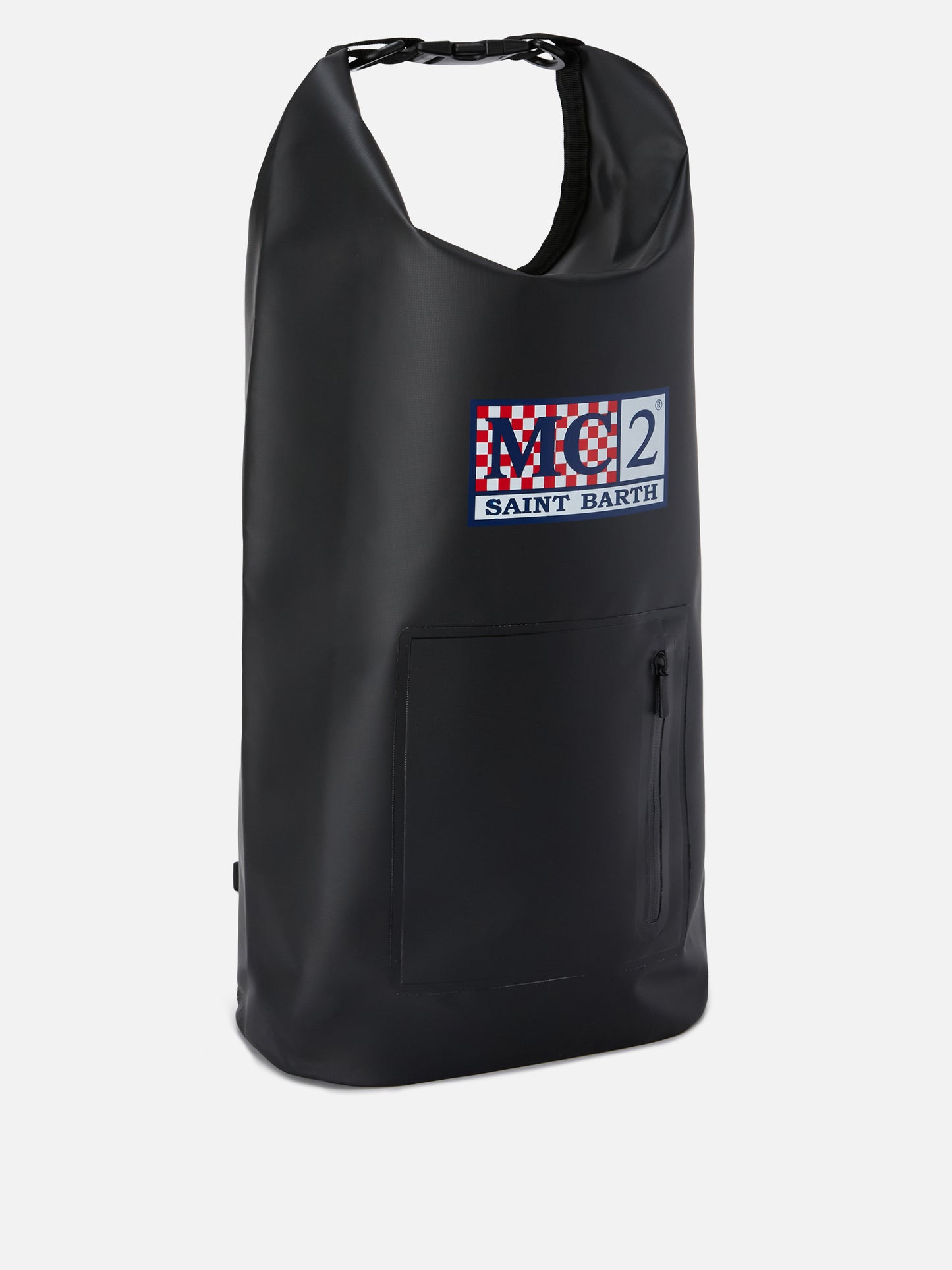 Zaino Backpack Aqua in PVC nero tinta unita con logo stampato