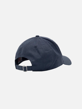 Cappellino Baseball con visiera in lino blu vintage
