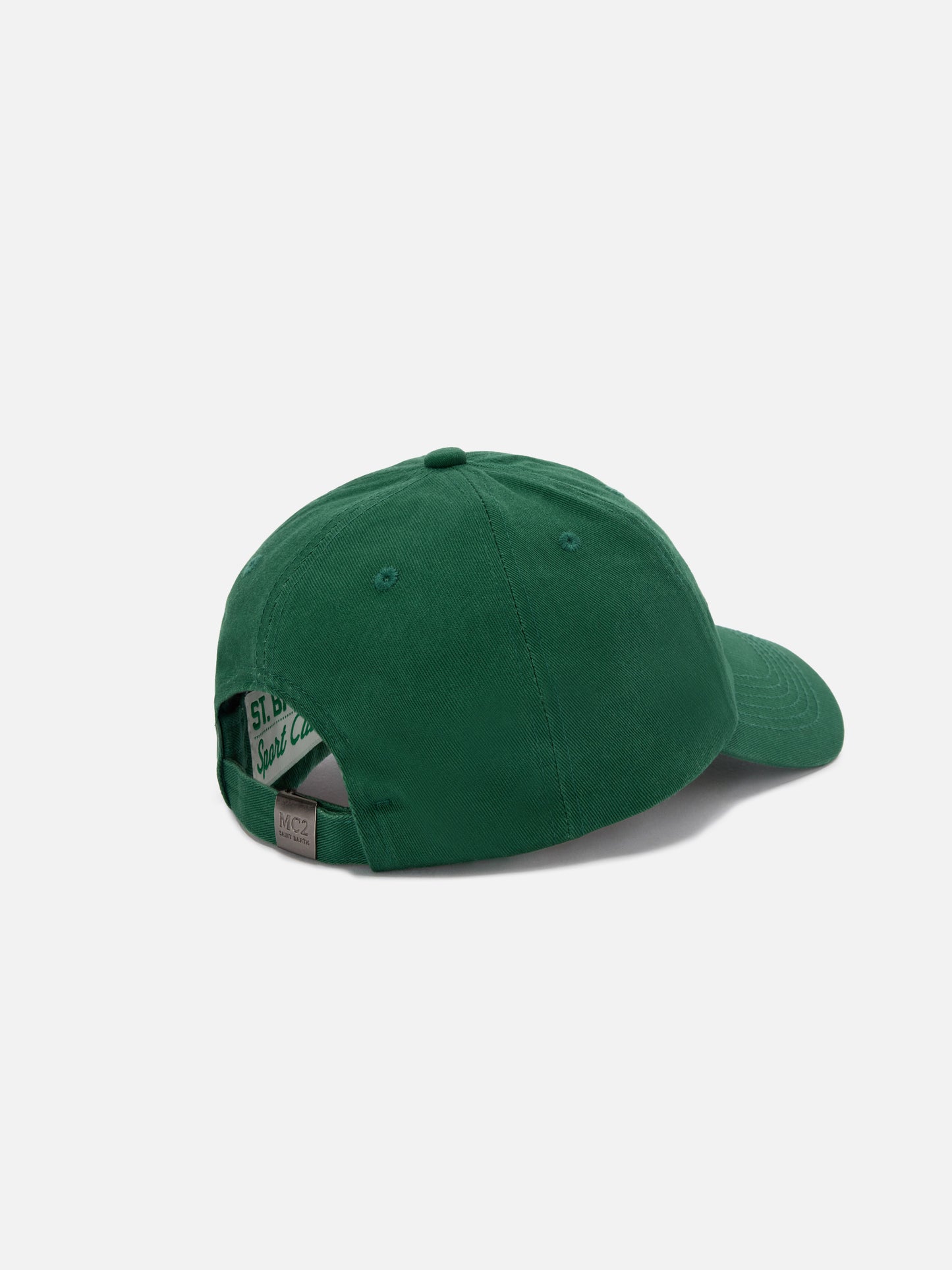 Gorra de béisbol con visera en algodón verde con bordado Tennis Crew 