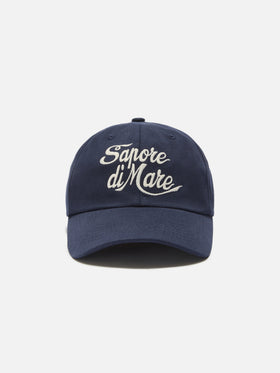 Casquette de baseball à visière en coton bleu avec broderie Sapore di Sale | Special Edition 