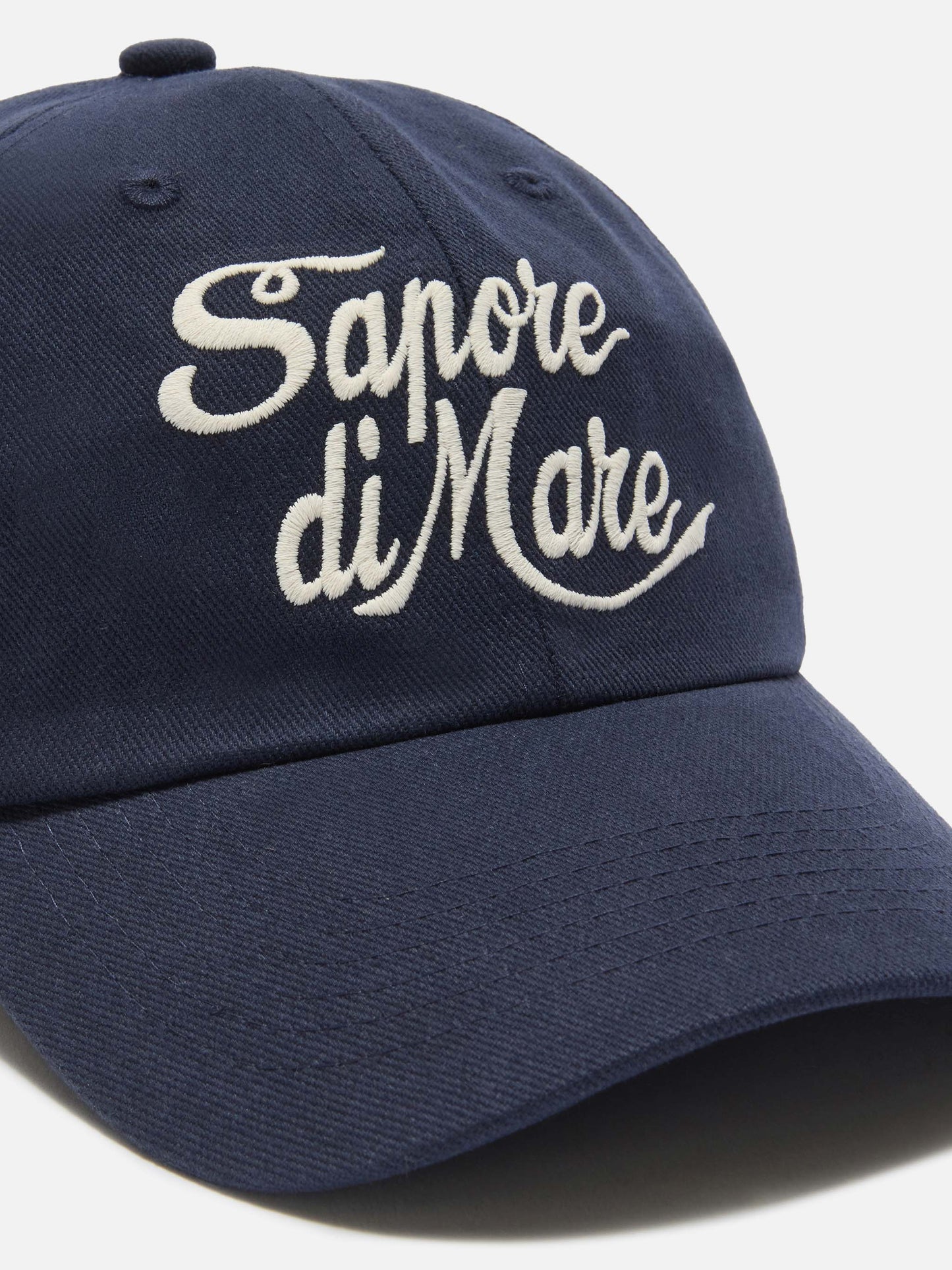 Casquette de baseball à visière en coton bleu avec broderie Sapore di Sale | Special Edition 