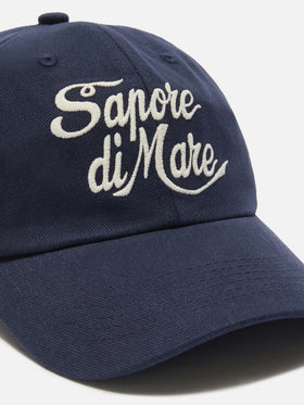 Casquette de baseball à visière en coton bleu avec broderie Sapore di Sale | Special Edition 