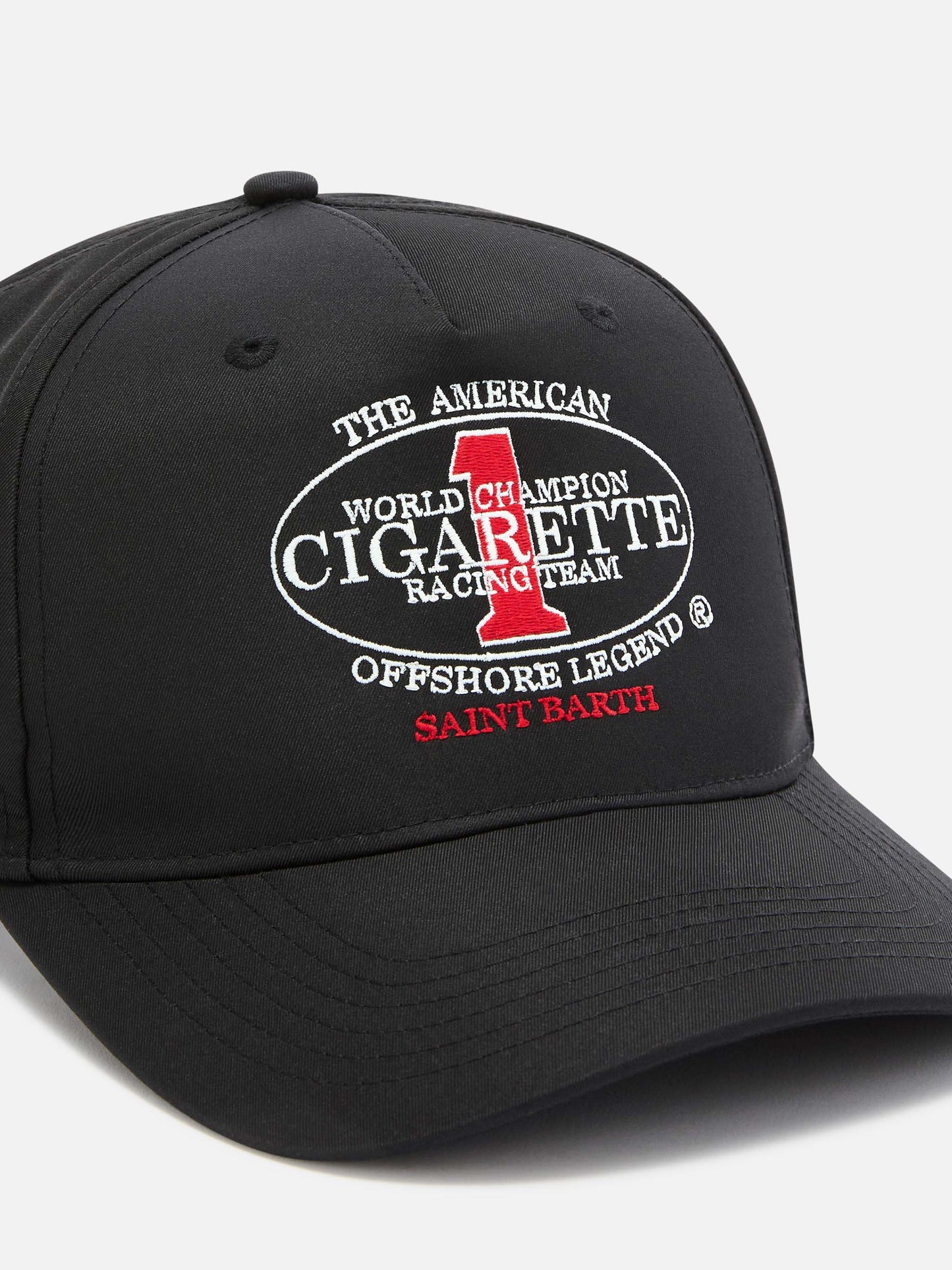 Schwarze Baseballkappe mit Schirm und Cigarette-Stickerei | CIGARETTE SPECIAL EDITION 