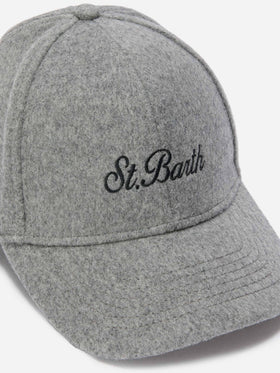 Baseball Cap Felt in gray wool blend
