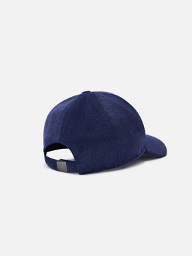 Marineblaue Filzkappe blue Baseball mit SB-Monogramm-Stickerei 