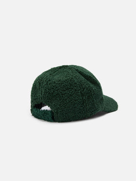 Grüne Baseballkappe aus Sherpa-Fleece mit St.-Barth-Stickerei