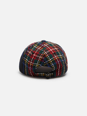 Cappellino da baseball con stampa tartan e ricamo St. Barth