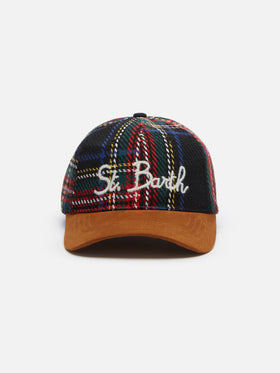 Baseball cap with tartan print St. Barth embroidery - MC2 Saint Barth