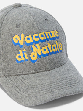 Baseballkappe aus Wollmischung mit Weihnachtsmotiv-Stickerei | VACANZE DI NATALE SPECIAL EDITION