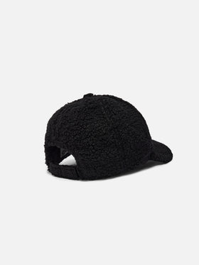 Baseballkappe aus schwarzem Sherpa-Fleece