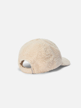 Cappello con visiera Baseball in sherpa beige